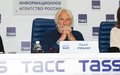 Пьер Ришар на пресс-конференции в ТАСС